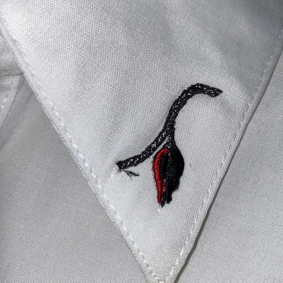 Henri Valdise Button Up Embellished L/S Shirt Poly-Cotton Blend Vintage - Picture 6 of 16